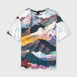 Футболка оверсайз женская Искусство гор, цвет: 3D-принт