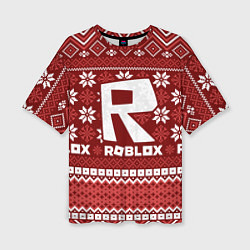 Футболка оверсайз женская Новогодний свитер ugly Roblox, цвет: 3D-принт