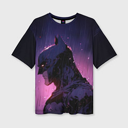 Женская футболка оверсайз Batman - Neon rain