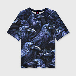 Футболка оверсайз женская Черные вороны, цвет: 3D-принт