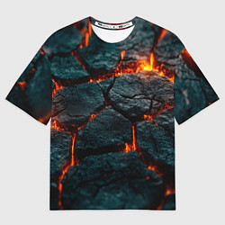 Футболка оверсайз женская Скала и лава, цвет: 3D-принт