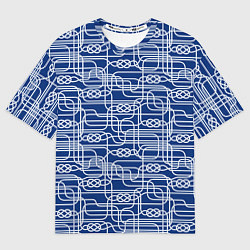 Футболка оверсайз женская Паттерн с узлами водопроводного лабиринта, цвет: 3D-принт