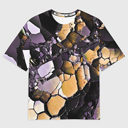 Футболка оверсайз женская Чёрно-жёлтый камень, цвет: 3D-принт