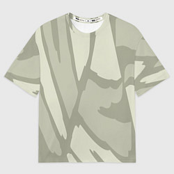 Футболка оверсайз женская Серо-зеленая абстрактная текстура, цвет: 3D-принт