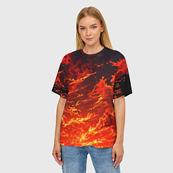 Футболка оверсайз женская Багровый огненный закат, цвет: 3D-принт — фото 2