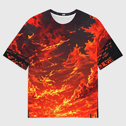 Футболка оверсайз женская Багровый огненный закат, цвет: 3D-принт