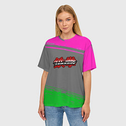 Футболка оверсайз женская Tekken краски неоновые, цвет: 3D-принт — фото 2