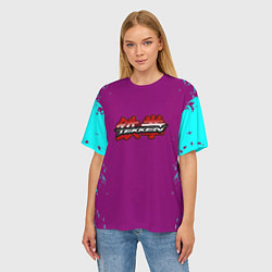 Футболка оверсайз женская Tekken краски неон, цвет: 3D-принт — фото 2