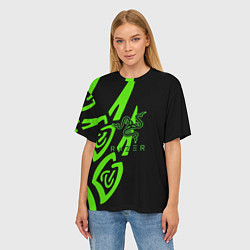 Футболка оверсайз женская Razer лого лес, цвет: 3D-принт — фото 2