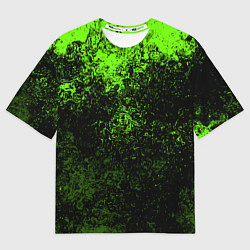 Футболка оверсайз женская Зеленые брызги красок, цвет: 3D-принт