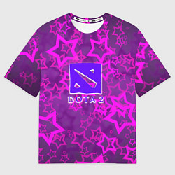 Футболка оверсайз женская Dota2 звёзды неон, цвет: 3D-принт