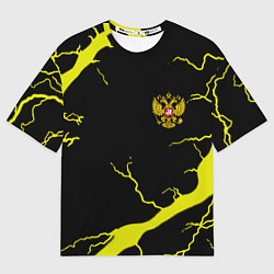 Футболка оверсайз женская Россия шторм герб, цвет: 3D-принт