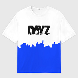 Футболка оверсайз женская Dayz сине белая геомтерия, цвет: 3D-принт