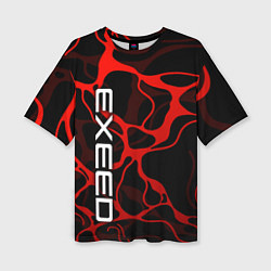 Футболка оверсайз женская Exeed - red liquid, цвет: 3D-принт