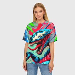 Футболка оверсайз женская Свирепый Веном - граффити, цвет: 3D-принт — фото 2