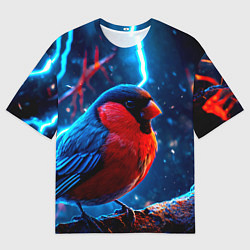 Футболка оверсайз женская Снигирь и молнии, цвет: 3D-принт