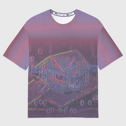 Футболка оверсайз женская Домик в лесу, цвет: 3D-принт