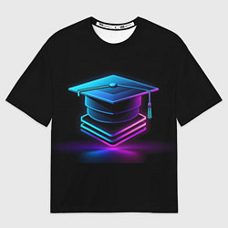 Футболка оверсайз женская Неоновая шапочка магистра, цвет: 3D-принт