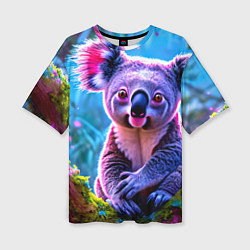 Футболка оверсайз женская Коала на дереве, цвет: 3D-принт
