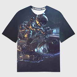 Женская футболка оверсайз Космонавт - ракета