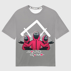 Футболка оверсайз женская Персонажи из Игра в кальмара, цвет: 3D-принт