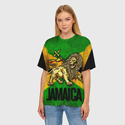 Футболка оверсайз женская Jamaica lion flag, цвет: 3D-принт — фото 2