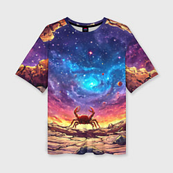 Футболка оверсайз женская Краб смотрит в космос, цвет: 3D-принт