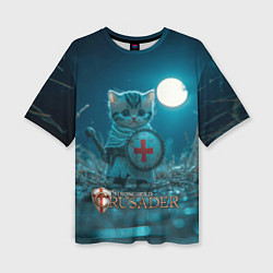 Футболка оверсайз женская Stronghold Crusader котик рыцарь, цвет: 3D-принт