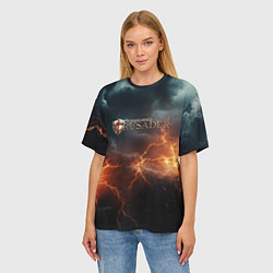 Футболка оверсайз женская Stronghold сrusader небесная мощь, цвет: 3D-принт — фото 2