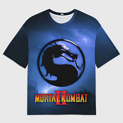 Футболка оверсайз женская Мортал комбат 2 - логотип, цвет: 3D-принт