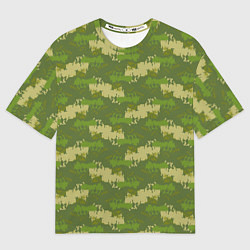 Футболка оверсайз женская Зеленый камуфляж, цвет: 3D-принт
