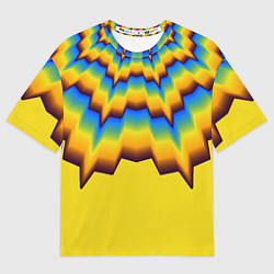 Футболка оверсайз женская Узоры на желтом, цвет: 3D-принт