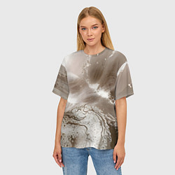 Футболка оверсайз женская Песок и вода, цвет: 3D-принт — фото 2