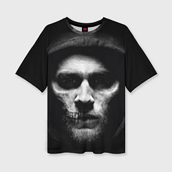 Футболка оверсайз женская Sons Of Anarchy - Jax skull, цвет: 3D-принт