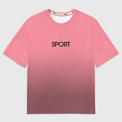 Футболка оверсайз женская Sport розовый текстурный, цвет: 3D-принт