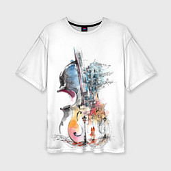 Женская футболка оверсайз Скрипка