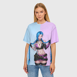 Футболка оверсайз женская League of Legends - Jinx, цвет: 3D-принт — фото 2