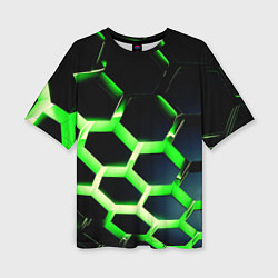 Футболка оверсайз женская Neon Honeycombs, цвет: 3D-принт