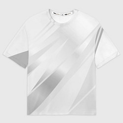 Футболка оверсайз женская Светлый серый полосы с градиентом, цвет: 3D-принт