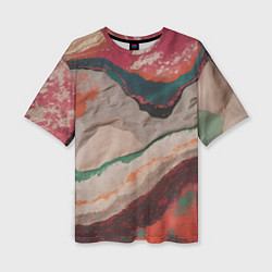 Футболка оверсайз женская Абстракция из бумаги и краски, цвет: 3D-принт