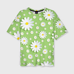 Футболка оверсайз женская Ромашки бумажные, цвет: 3D-принт