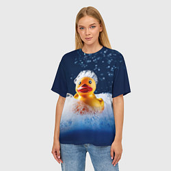 Футболка оверсайз женская Резиновая уточка в мыльной пене, цвет: 3D-принт — фото 2