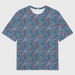 Футболка оверсайз женская Деревенский абстрактный цветочный узор, цвет: 3D-принт
