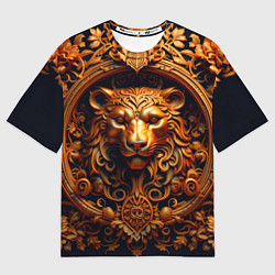 Футболка оверсайз женская Лев узор, цвет: 3D-принт