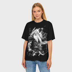 Футболка оверсайз женская Перун бог громовержец, цвет: 3D-принт — фото 2