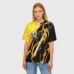 Футболка оверсайз женская Zenitsu Agatsuma - Kisatsutai, цвет: 3D-принт — фото 2