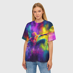 Футболка оверсайз женская Человек - паук радужные краски, цвет: 3D-принт — фото 2
