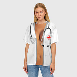 Футболка оверсайз женская Костюм медсестры врача и доктора, цвет: 3D-принт — фото 2