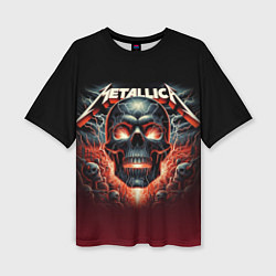 Женская футболка оверсайз Metallica - fire skull