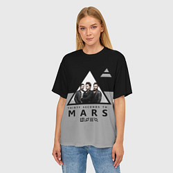 Футболка оверсайз женская 30 Seconds to Mars - poster, цвет: 3D-принт — фото 2
